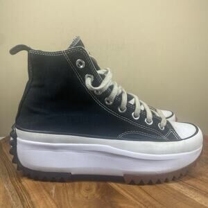 Converse Run Star Hike Womens Black And White Size 8.5 High Top Shoes Sneakers